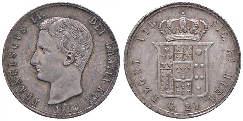 NAPOLI Francesco II (1859-1860) 20 Grana 1859 – Magliocca 808 AG (g 4,60) Bella ...