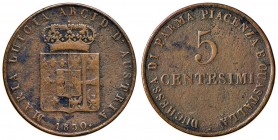 PARMA Maria Luigia (1814-1867) 5 Centesimi 1830 – Gig. 14 CU (g 9,75) Porosa 
qBB