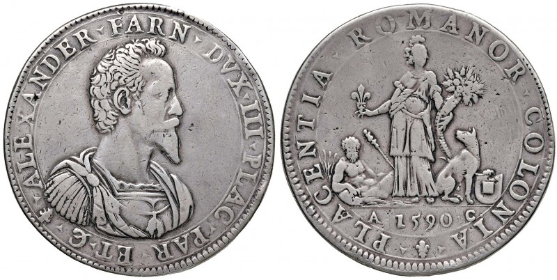PIACENZA Alessandro Farnese (1586-1591) Doppio ducatone 1590 – MIR 1142/1 AG (g ...