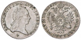 VENEZIA Francesco I (1815-1835) 3 Kreuzer 1815 – Pag. 83 MI (g 1,68) Piccole screpolature al D/ 
qFDC