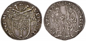Giulio II (1503-1513) Giulio – Munt. 27 AG (g 3,54) Segni di ribattitura e graffietti al R/, bella patina
qFDC