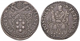 Pio IV (1559-1565) Ancona - Testone – Berman 1045 AG (g 9,38) 
qBB