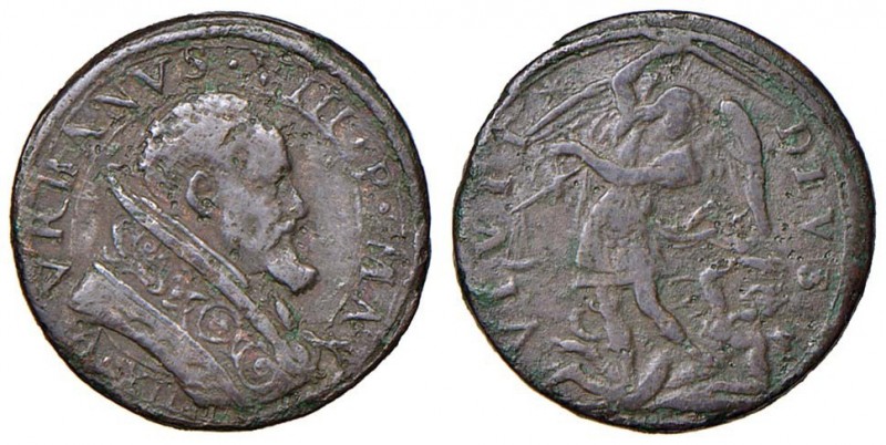 Urbano VIII (1623-1644) Quattrino – Munt. 194; Berman 1771 CU (g 3,17)
qBB