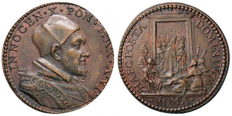 Innocenzo X (1644-1655) Medaglia A. VI Anno Santo – Opus: Morone AE (g 8,00 – Ø ...