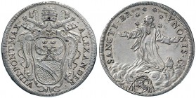 Alessandro VIII (1689-1691) Testone – Munt. 19 AG (g 9,13) Campi lucidati 
qSPL