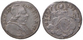 Benedetto XIV (1740-1758) Quinto di scudo 1756 A. XVI – Munt. 51f AG (g 5,22) Appiccagnolo divelto
BB