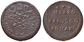Pio VI (1775-1799) Mezzo baiocco A. XXIII – Berman 2998 CU (g 3,70) 
MB