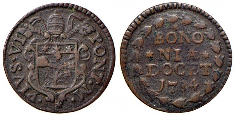 Pio VI (1775-1799) Bologna – Quattrino 1784 – Berman 3082 Cu (g 2,44)
BB