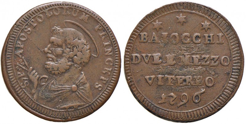 Pio VI (1775-1799) Viterbo – Sanpietrino 1796 – Berman 3153 CU (g 14,69)
qBB/BB...