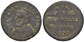 Pio VI (1775-1799) Viterbo – Sanpietrino ridotto 1797 – Berman 3154 CU (g 8,15)
qBB