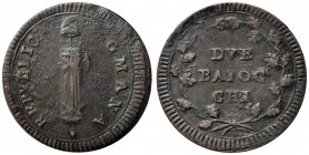 Repubblica Romana (1798-1799) 2 Baiocchi – Pagani 28 CU (g 14,72) Porosità al R/
qBB