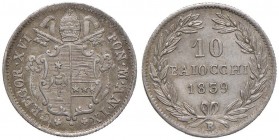 Gregorio XVI (1831-1846) Bologna – 10 Baiocchi 1839 A. IX – 245 AG (g 2,67)
SPL+