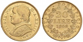 Pio IX (1846-1870) 20 Lire 1867 A. XXII – Nomisma 628 AU (g 6,45)
BB/BB+