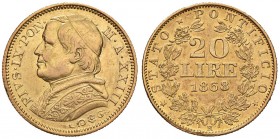 Pio IX (1846-1870) 20 Lire 1868 A. XXIII – Nomisma 630 AU (g 6,41) Colpetti al bordo
BB+