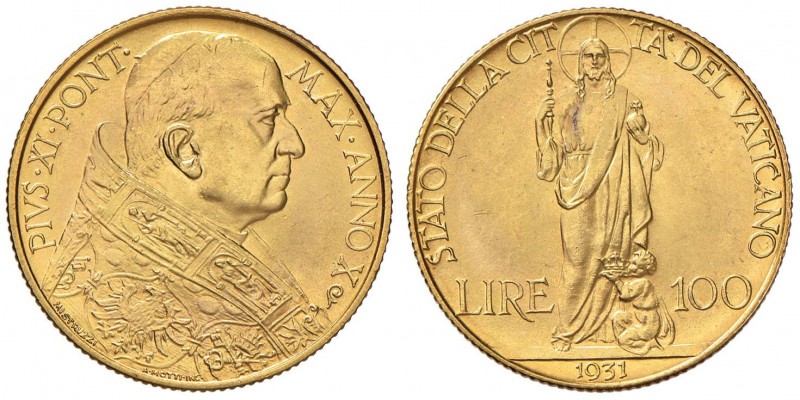 Pio XI (1929-1939) 100 Lire 1931 A. X – Nomisma 693 AU (g 8,82) Minimi graffiett...