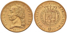 Vittorio Emanuele I (1814-1821) 20 Lire 1820 – Nomisma 512 AU R
BB