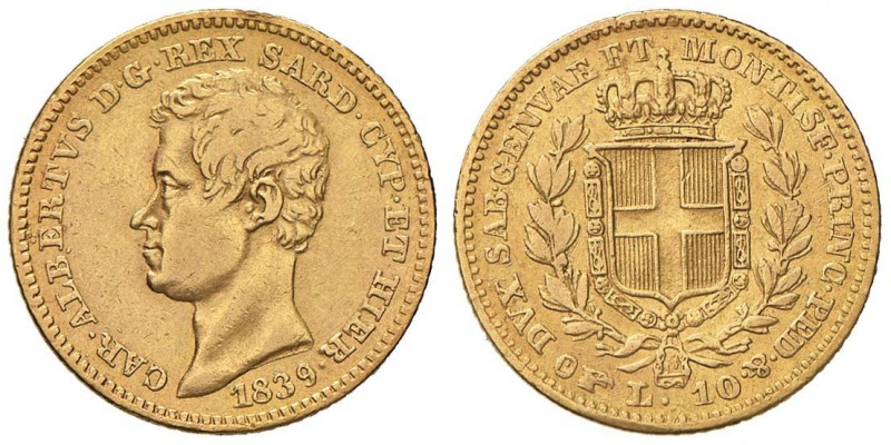Carlo Alberto (1831-1849) 10 Lire 1839 T – Nomisma 669 AU RR Coniati appena 2.23...