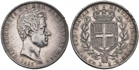 Carlo Alberto (1831-1849) 5 Lire 1837 G – Nomisma 686; Pag. 241 AG Colpetti diffusi
BB/BB+