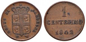 Carlo Alberto (1831-1849) Centesimo 1842 T per la Sardegna – Nomisma 740 CU RR
BB+