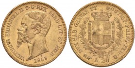 Vittorio Emanuele II (1849-1861) 20 Lire 1859 T – Nomisma 759 AU Leggera striatura sulla guancia al D/
SPL