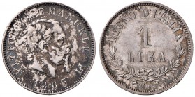 Vittorio Emanuele II (1861-1878) Lira 1863 M valore – Nomisma 917 AG Patina non omogenea 
SPL+