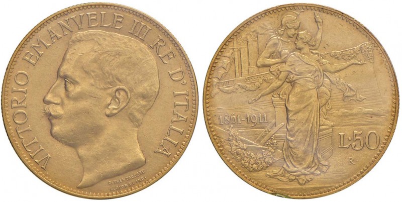 Vittorio Emanuele III (1900-1946) 50 Lire 1911 – Nomisma 1066 AU R Sigillata SPL...