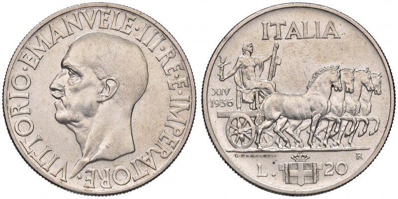 Vittorio Emanuele III (1900-1946) 20 Lire 1936 – Nomisma 1094; Pag. 681 AG R Min...
