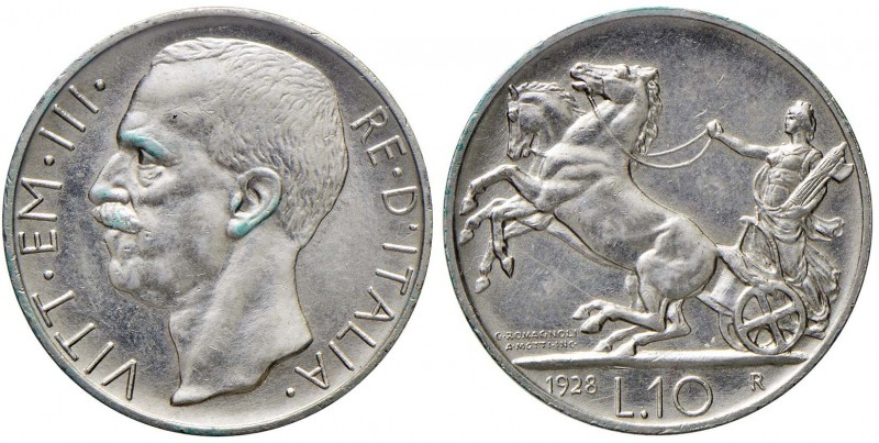 Vittorio Emanuele III (1900-1946) 10 Lire 1928** – Pag. 693a; Mont. 92 AG RR Sig...