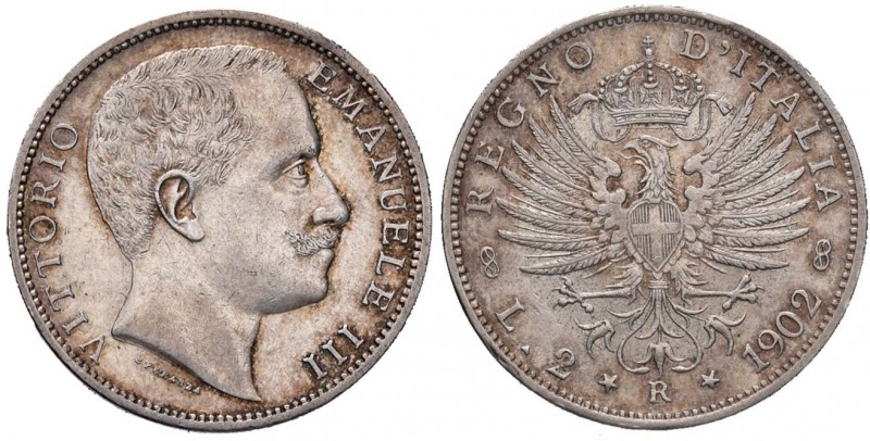 Vittorio Emanuele III (1900-1946) 2 Lire 1902 – Nomisma 1152 AG R Dall’asta InAs...