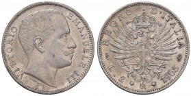 Vittorio Emanuele III (1900-1946) 2 Lire 1905 – Nomisma 1155 AG Leggere striature nel campo del D/
SPL