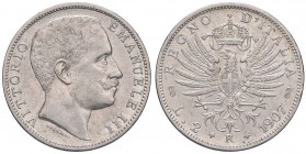 Vittorio Emanuele III (1900-1946) 2 Lire 1907 – Nomisma 1157; Pag. 731 AG Graffio al bordo
BB+