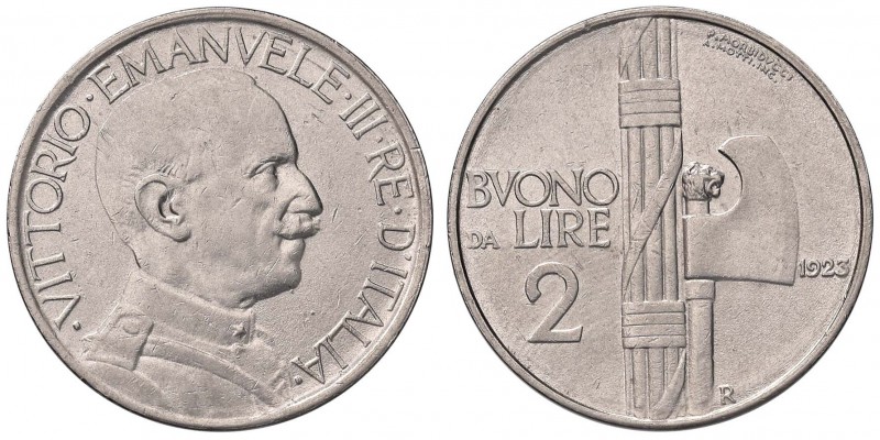 Vittorio Emanuele III (1900-1946) 2 Lire 1923 – Nomisma 1167 NI
qSPL