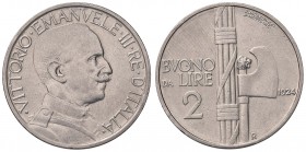 Vittorio Emanuele III (1900-1946) 2 Lire 1924 – Nomisma 1168 NI Colpetto al bordo 
SPL+