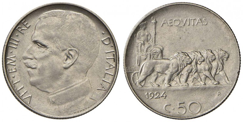 Vittorio Emanuele III (1900-1946) 50 Centesimi 1924 R – Pag. 805; Mont. 242 NI R...
