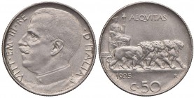 Vittorio Emanuele III (1900-1946) 50 Centesimi 1925 L – Nomisma 1241; Pag. 806 NI
qFDC
