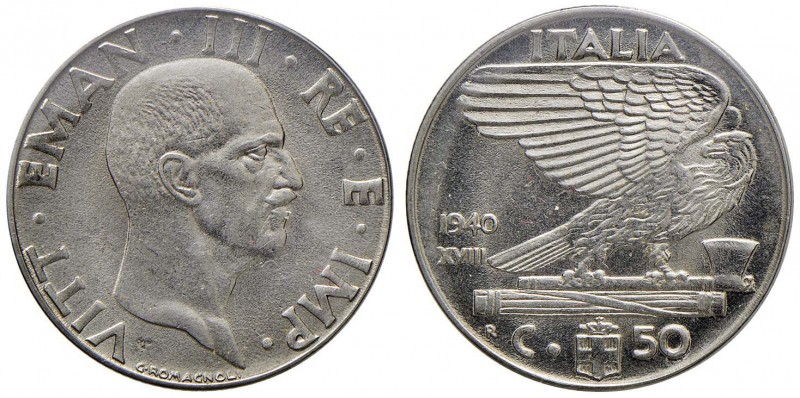 Vittorio Emanuele III (1900-1946) 50 Centesimi 1940 antimag. – Pag. 823; Mont. 2...