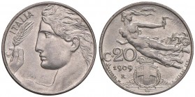 Vittorio Emanuele III (1900-1946) 20 Centesimi 1909 – Nomisma 1269; Pag. 830 NI
qFDC/FDC
