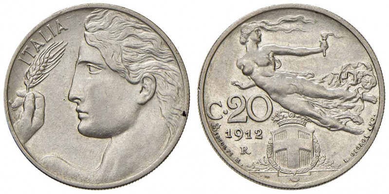 Vittorio Emanuele III (1900-1946) 20 Centesimi 1912 – Nomisma 1272 NI
SPL+