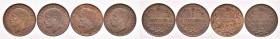 Vittorio Emanuele III (1900-1946) Centesimo 1903, 1904, 1905, 1908 – CU Lotto di quattro monete, tutti di ottima qualità 
SPL+-FDC