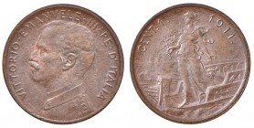 Vittorio Emanuele III (1900-1946) Centesimo 1911 con punto dopo la data – Nomisma 1399 CU R Minimo graffietto al D/
qFDC