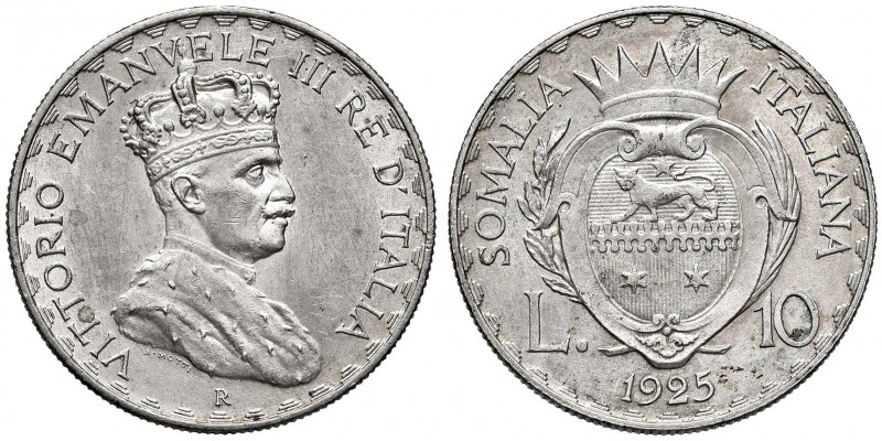 Vittorio Emanuele III (1900-1946) Somalia - 10 Lire 1925 – Nomisma 1445 AG R
qF...