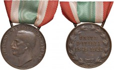 Vittorio Emanuele III (1900-1946) Medaglia 1922 Unità d’Italia – AE (g 10,06 – Ø 30 mm) Con nastrino
BB