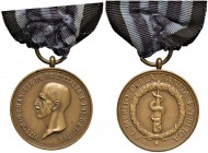 Vittorio Emanuele III (1900-1946) Medaglia Al merito della sanità pubblica – Opus: Romagnoli – AE (g 16,18 – 30 mm) Con nastrino
SPL