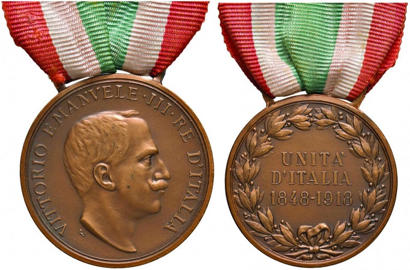 Vittorio Emanuele III (1900-1946) Medaglia Unità d’Italia – Opus: S.J. - AE (g 1...