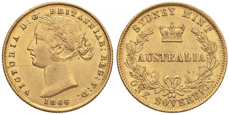AUSTRALIA Vittoria (1837-1901) Sterlina 1866 S – Fr. 10 AU (g 7,99)
BB+/SPL