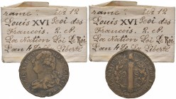 FRANCIA Louis XVI (1774-1792) 2 Sols 1792 A – KM 603 AE (g 21,07) Con cartellino di vecchia raccolta
qBB