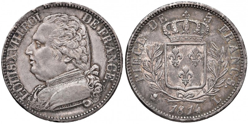 FRANCIA Luigi XVIII (1814-1815) 5 Franchi 1814 L – Gad. 591 AG (g 25,00)
SPL