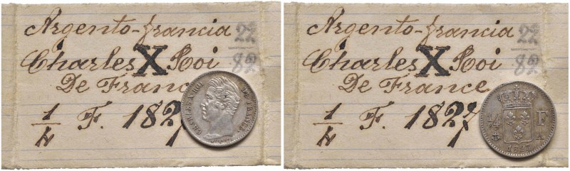 FRANCIA Carlo X (1824-1830) Quarto di Franco 1827 A – Gad. 353; KM 722.1 AG (g 1...