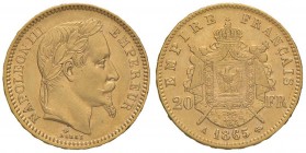 FRANCIA 20 Francs 1865 – Gad. 1062 AU (g 6,41)
SPL