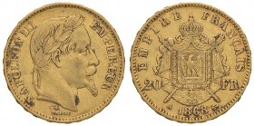 FRANCIA 20 Francs 1868 – Gad. 1062 AU (g 6,42)
BB